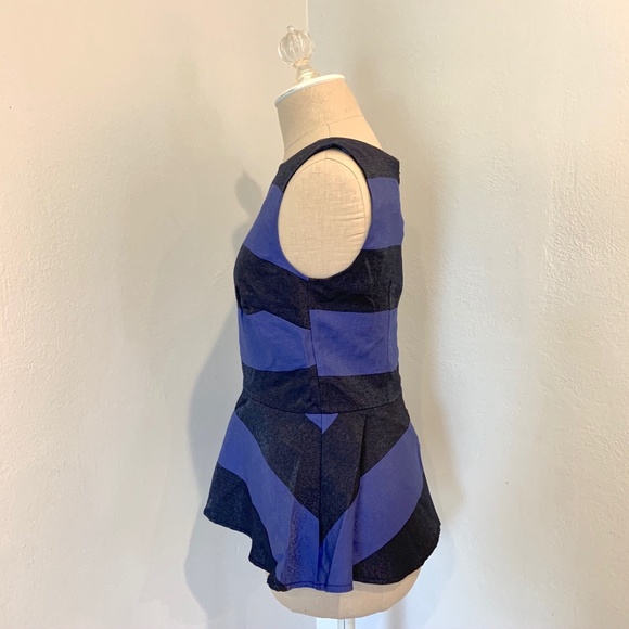 NWT Banana Republic Striped Peplum Tank Top Blouse - Picture 4 of 8